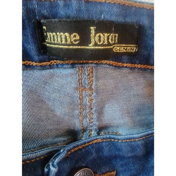 Emme Jordan Womens Denim Jeans Distressed Skinny Blue Wash Size 15 - Picture 3 of 4